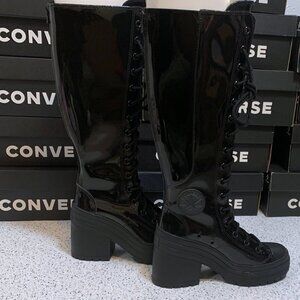 CONVERSE Chuck 70 De Luxe Heel XXHI Platform PATTEN Leather Boots Women's 8 men6